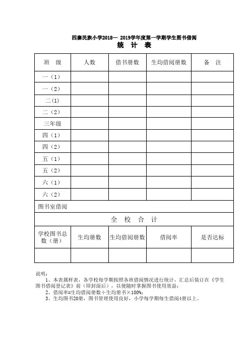 学生图书借阅统计表
