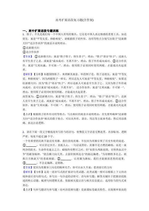 高考扩展语段复习题(含答案)