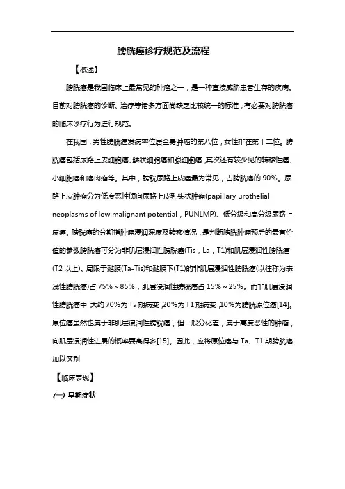 膀胱癌诊疗规范方案与流程