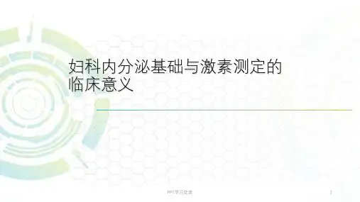 妇科内分泌的诊治ppt课件