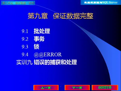数据库原理与SQL-Server第九章PPT课件