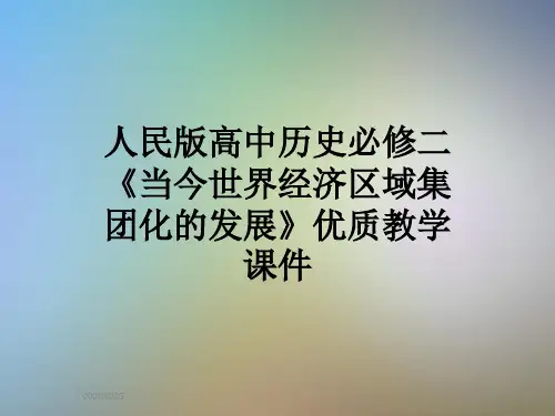 人民版高中历史必修二《当今世界经济区域集团化的发展》优质教学课件