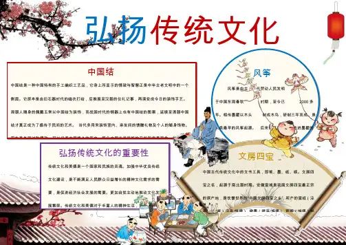 【精选电子小报】弘扬中华传统文化手抄报word优质模板