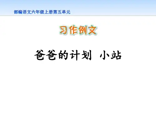 《爸爸的计划小站》PPT课件(完美版)