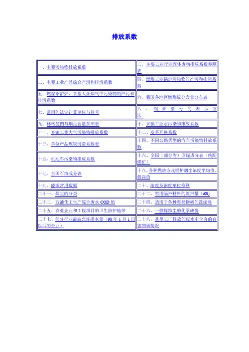 主要污染物排放系数2004090213050347