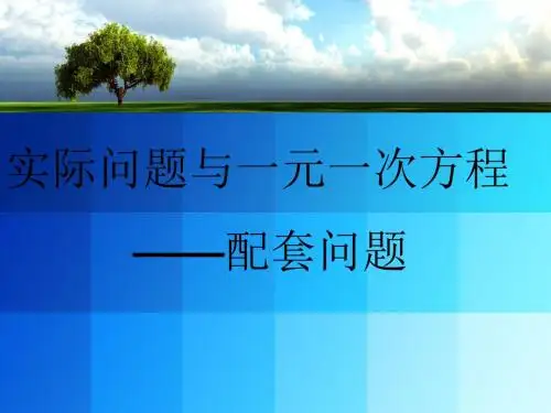 一元一次方程的实际应用--配套问题