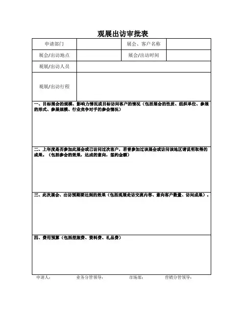 观展出访申请表