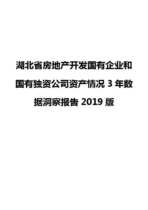 湖北省房地产开发国有企业和国有独资公司资产情况3年数据洞察报告2019版