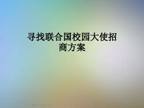 寻找联合国校园大使招商方案