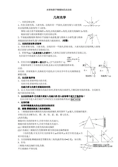 光学和原子物理知识点总结
