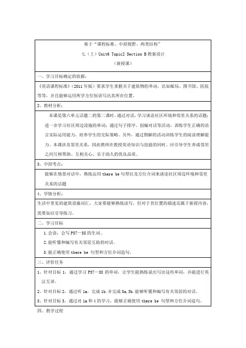 2016春仁爱版七年级英语下册教案U6T2SB教案.doc