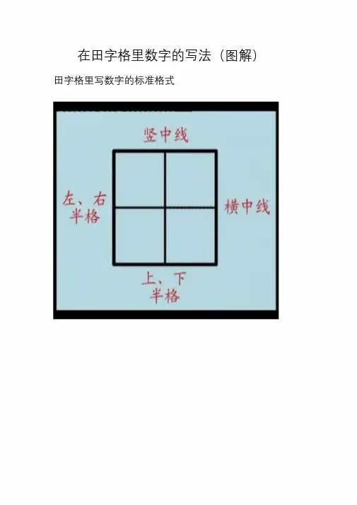 在田字格里数字的写法(图解)课件.doc