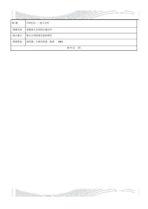 介绍礼仪——他人介绍