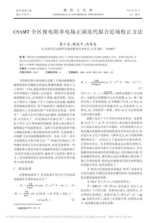 CSAMT全区视电阻率电场正演迭代拟合近场校正方法