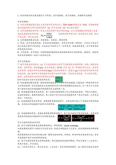 材料特性表征(课件总结)