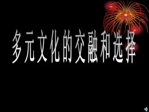 多元文化的交融和选择