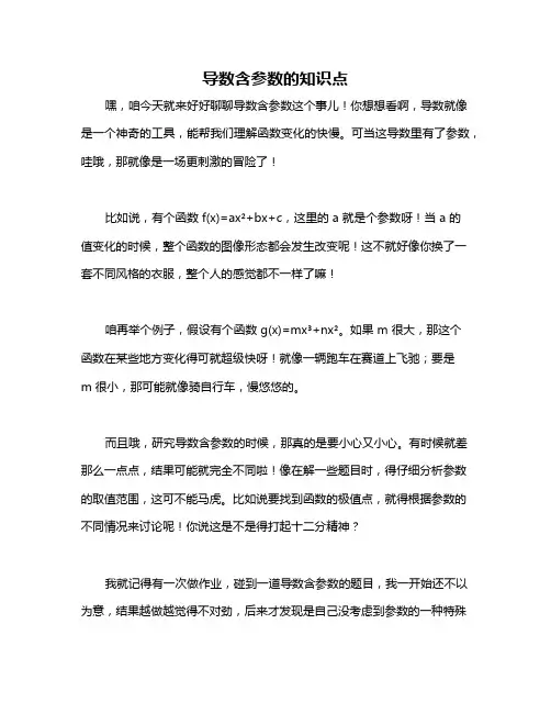 导数含参数的知识点