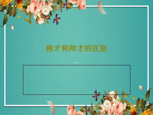 将才和帅才的区别27页PPT