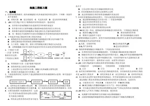 细胞工程练习题(附答案)