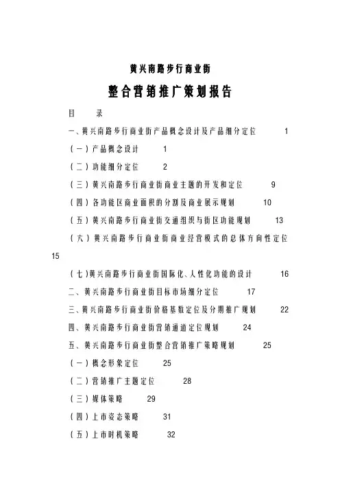长沙黄兴南路步行街策划报告一