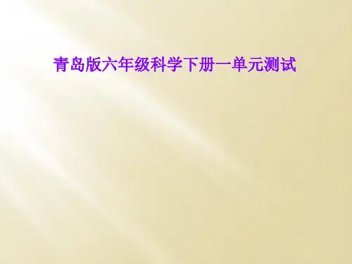 青岛版六年级科学下册一单元测试