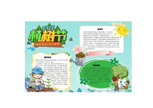 简单植树节手抄报图画