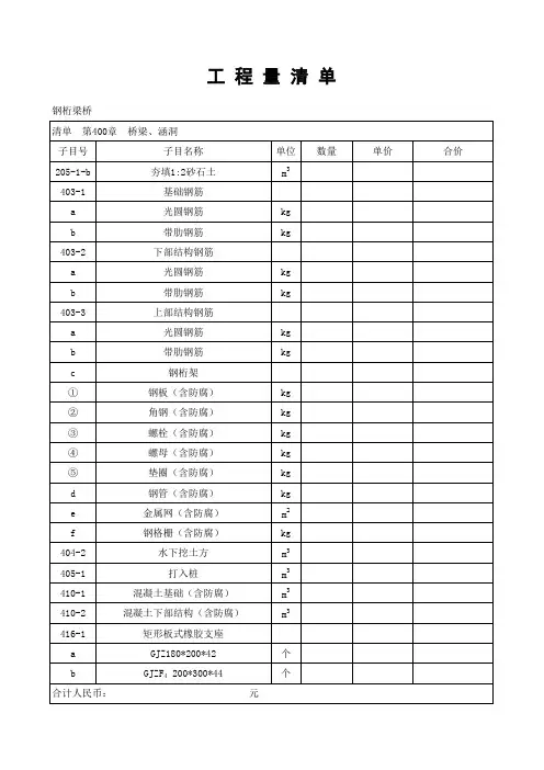 工程量清单400章