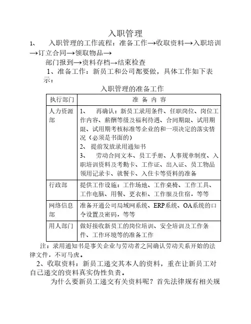 人力资源工作实操学习笔记之3：入职管理