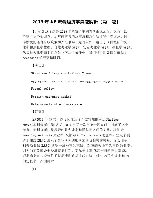 2019年AP宏观经济学真题解析【第一题】