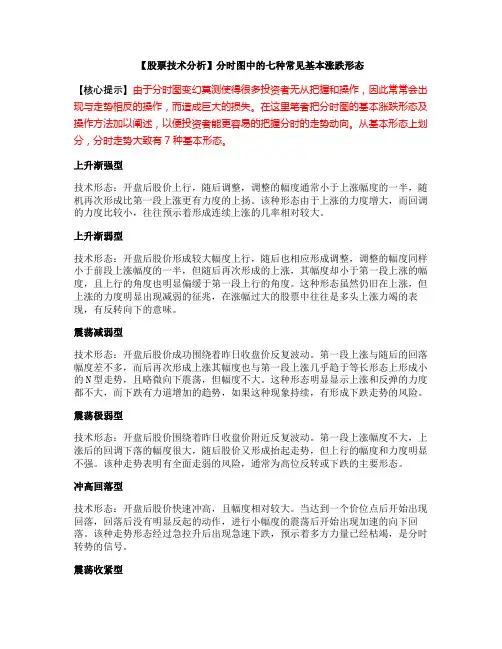 【股票技术分析】分时图中的七种常见基本涨跌形态.