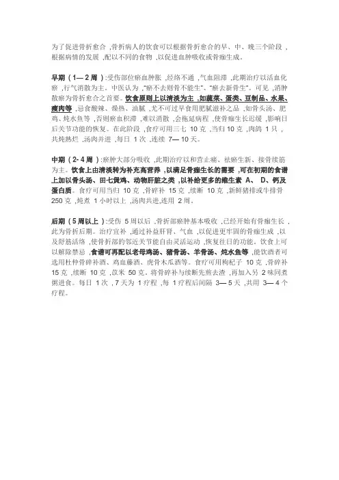 为了促进骨折愈合