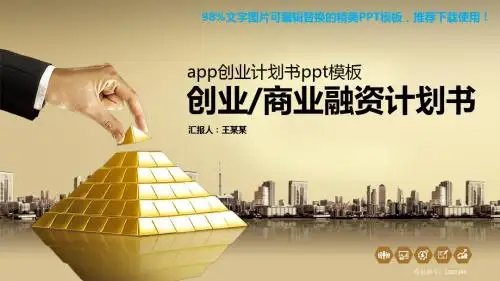 【推荐】2018-2019年app创业计划书ppt模板PPT模板【易修改ppt】