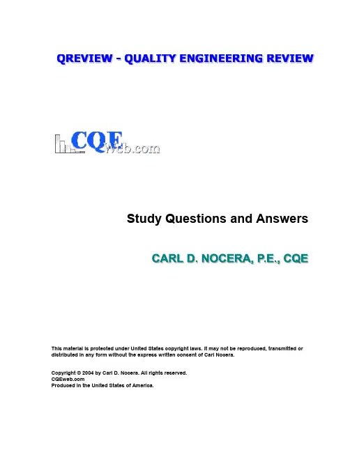 ASQ CQE (考试题目与答案)
