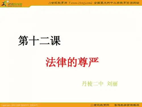 政治：教科版九年级_第12课_法律的尊严(课件)