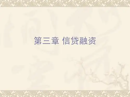 第三章 信贷融资