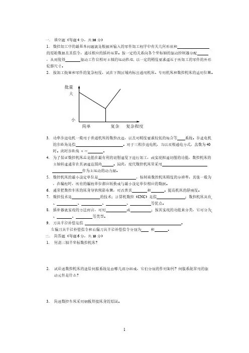 数控技术及数控机床试题与参考答案