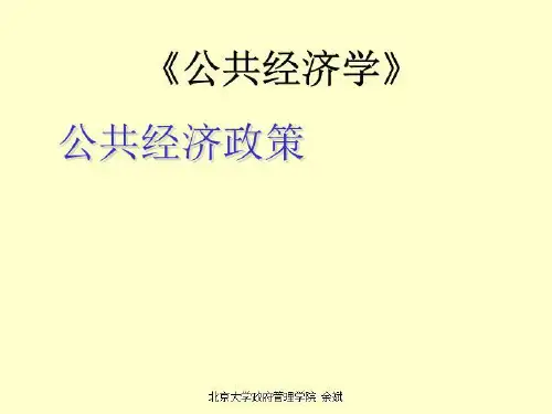 《公共经济学》—公共经济政策