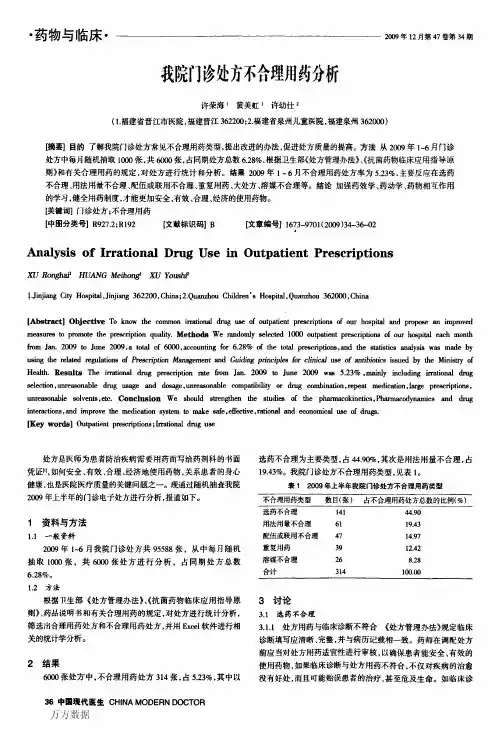 我院门诊处方不合理用药分析 (4)