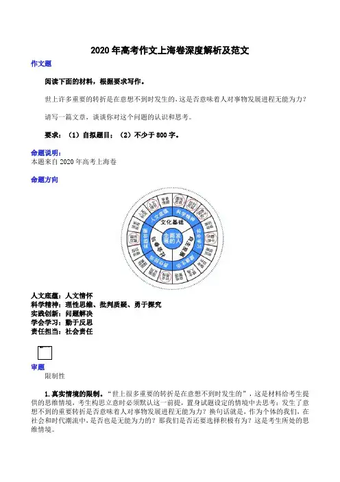 2020年高考作文上海卷深度解析及范文