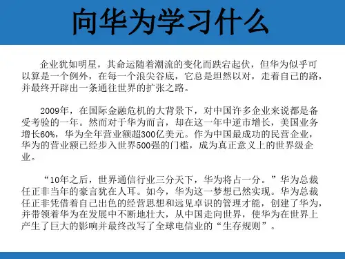 向华为学什么之华为的企业战略