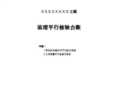 平行检验台帐样表