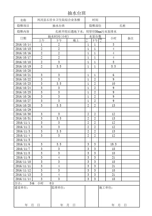 抽水台班
