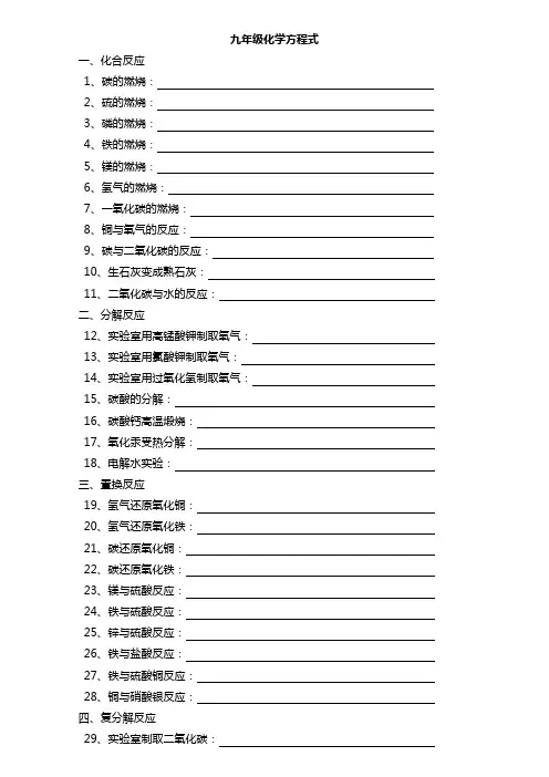 化学方程式Microsoft Word 文档