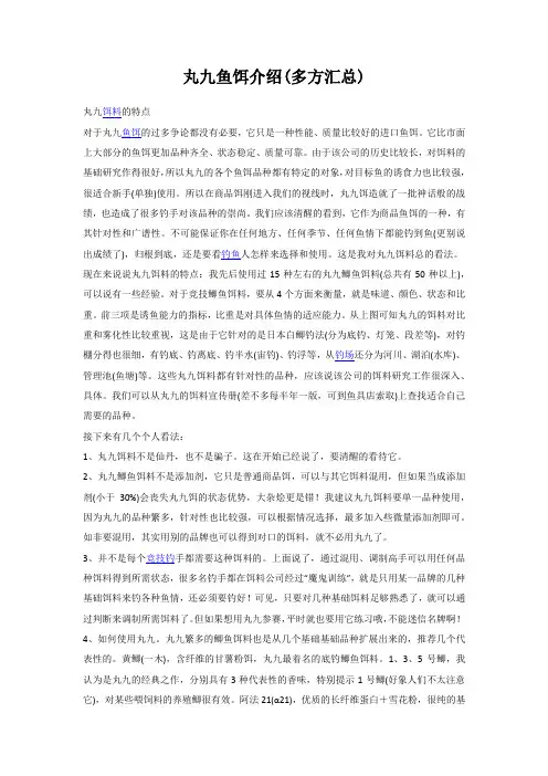 丸九鱼饵介绍