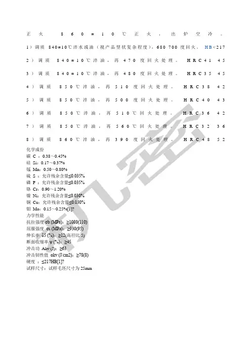 CrMo热处理工艺条件