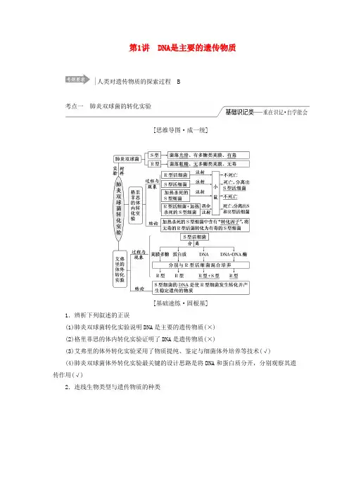 2020版高考生物一轮复习第二单元第1讲DNA是主要的遗传物质讲义