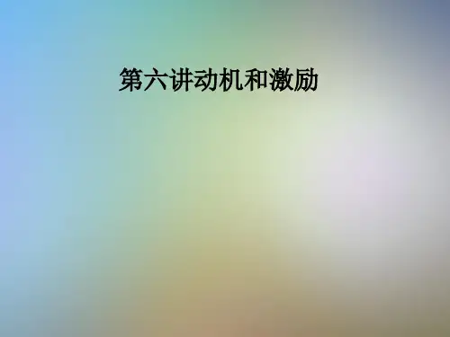第六讲动机和激励