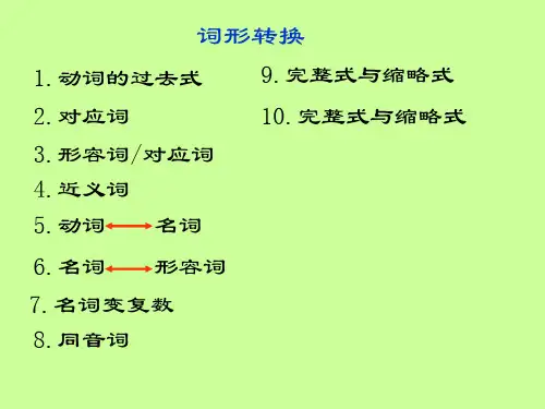 小学英语词形转换教学课件