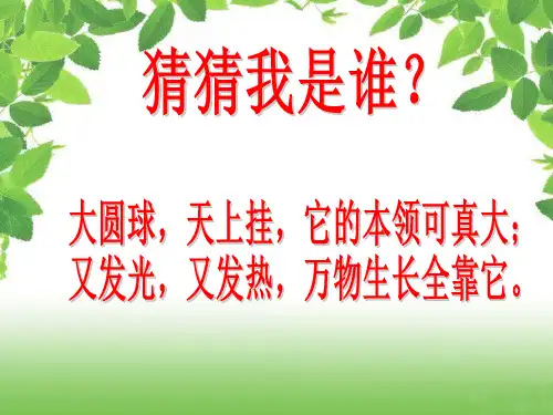 《认识太阳》PPT课件