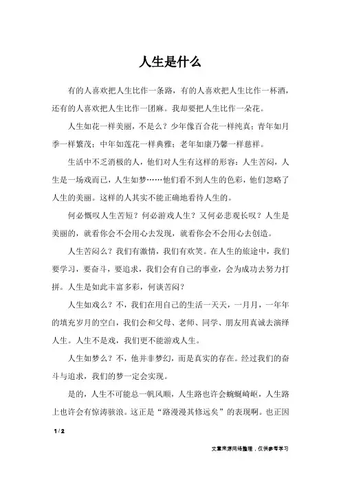 人生是什么_高中作文